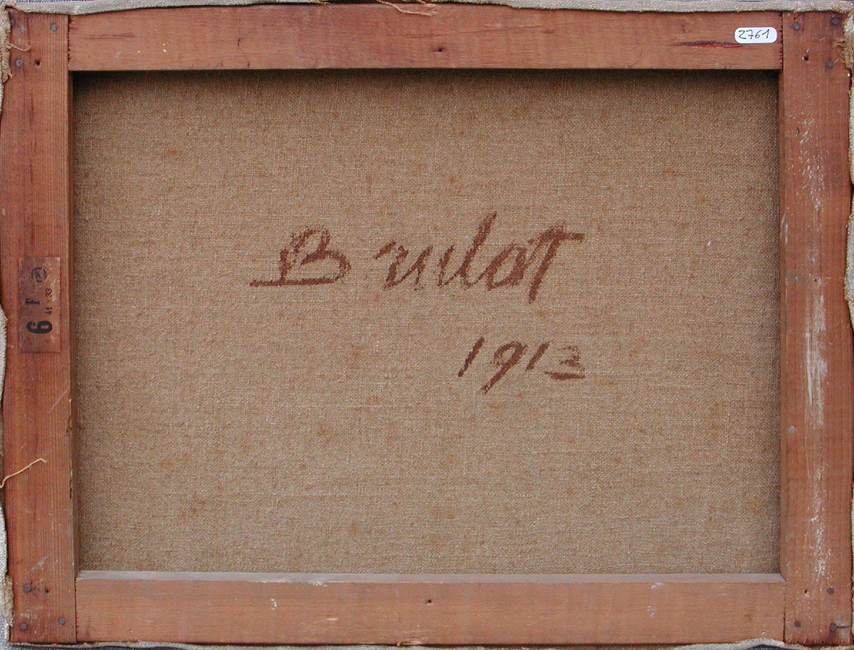 BRULAT "Port aux voiliers" 1913 huile sur toile 33x41-photo-2